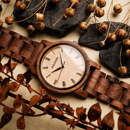 Holzkern Fall Dusk Armbanduhr Braun • Holzarmband • Miyota Quarzwerk, Bild 3