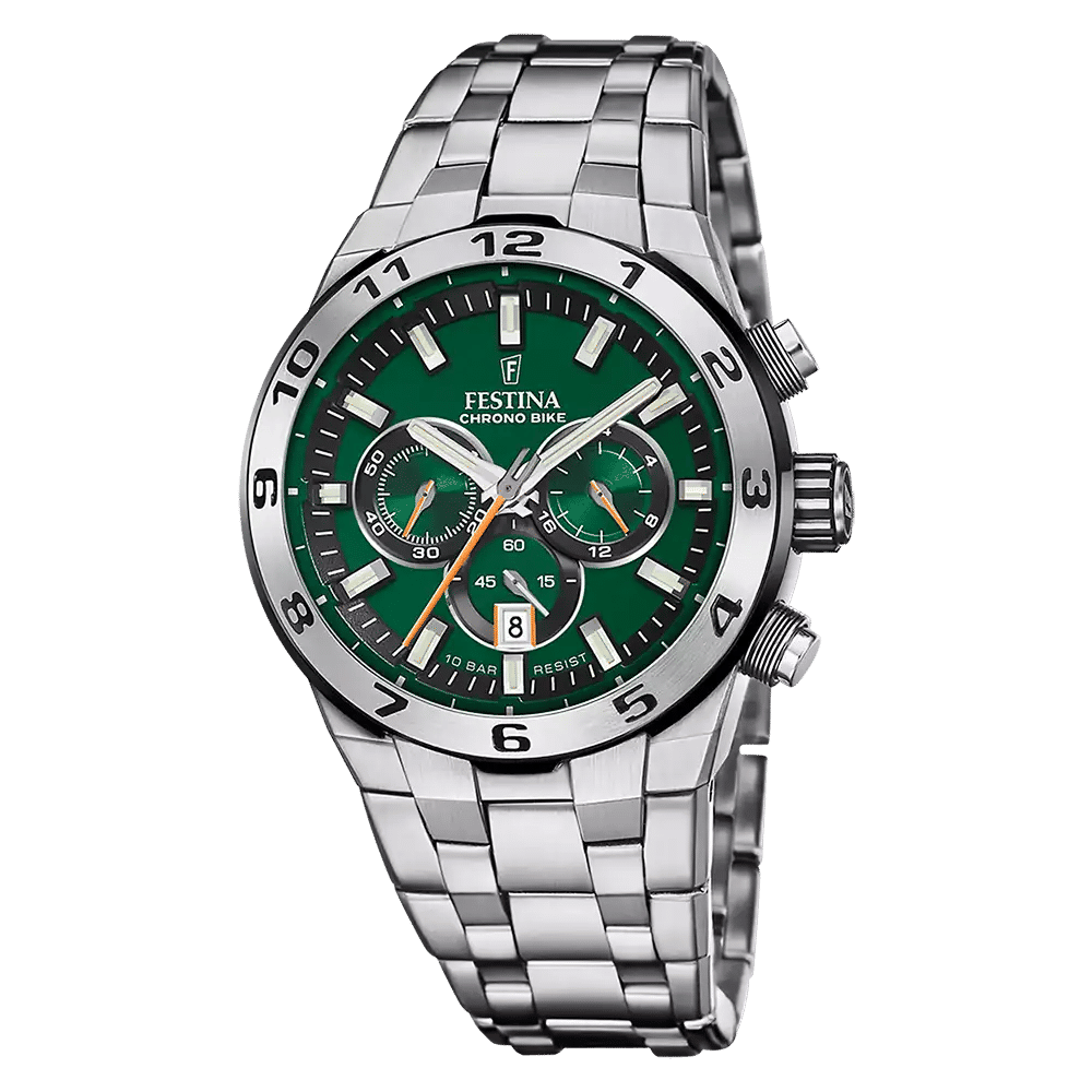 Festina Chrono Bike F20670/2 Herrur Grön • Kronograf • Mineralglas