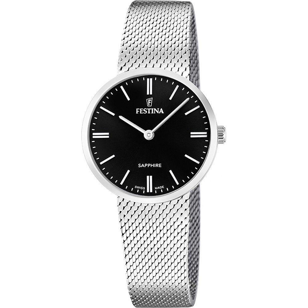 Festina Grace F20075/4 Damenuhr Schwarz • Saphirglas • Swiss Made Quarzwerk