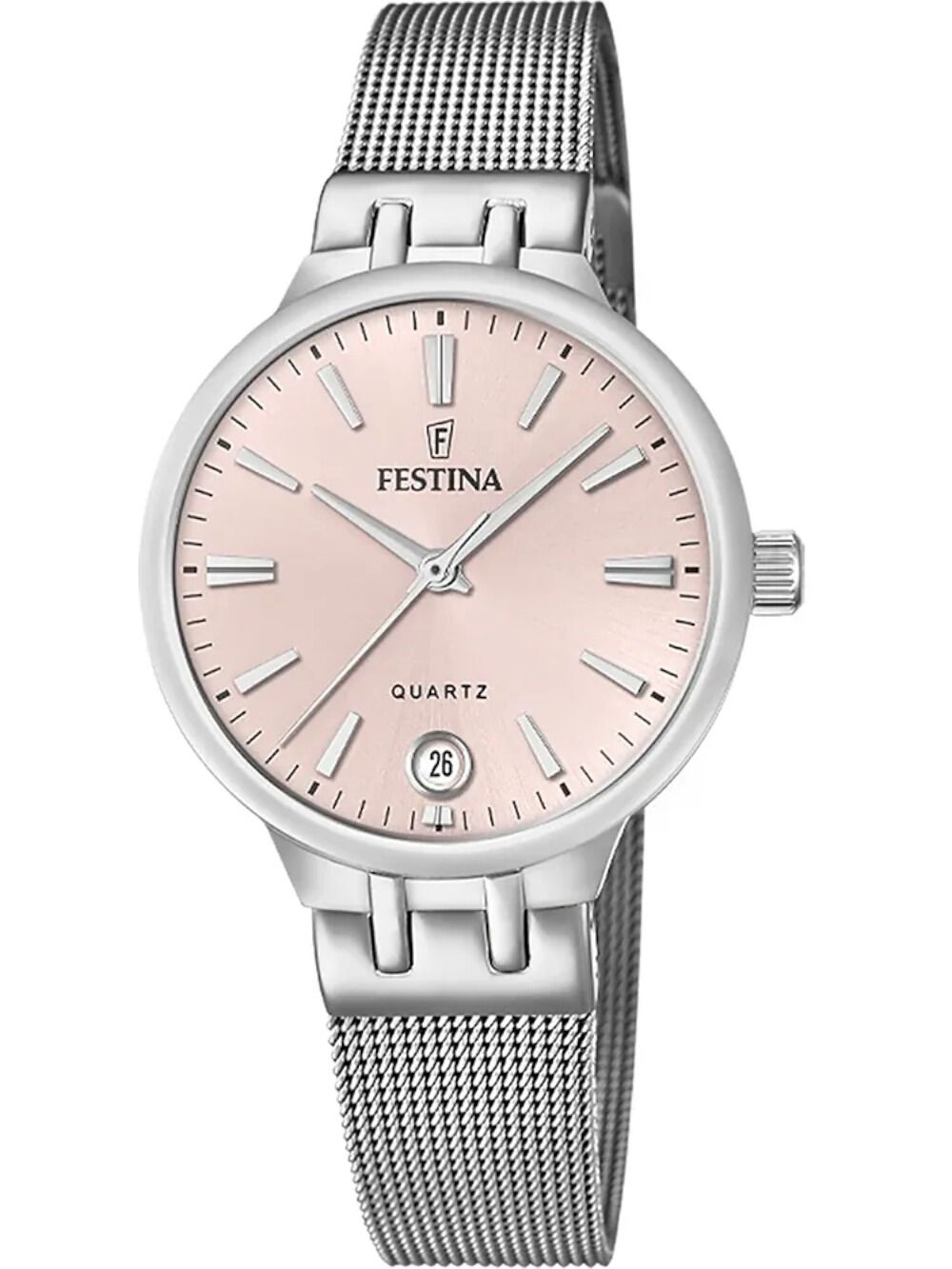 Festina Mademoiselle F20712/3 Damenuhr Rosa • Saphirglas • Edelstahlarmband