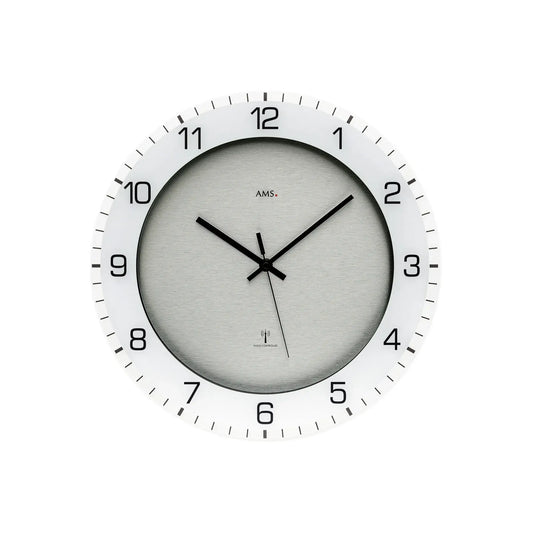 Orologio da parete radiocontrollato AMS F5594, grigio chiaro • Movimento radiocontrollato • Vetro minerale stampato