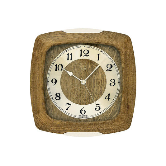 Orologio da parete radiocontrollato AMS 5804/4 in rovere • Vetro minerale • Movimento radiocontrollato
