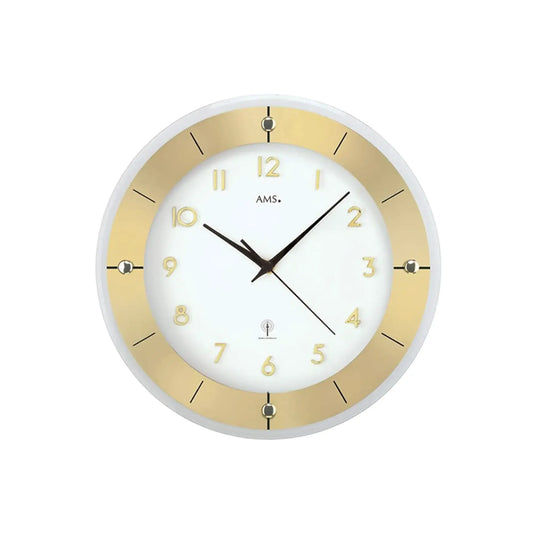Orologio da parete AMS Tauplitz III F5850 color oro • Movimento radiocontrollato • Vetro minerale sfaccettato
