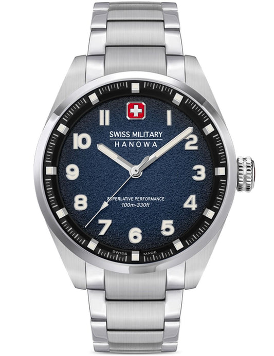 Swiss Military Hanowa Greyhound SMWGG0001504 Herren • Sportliche 42mm Edelstahluhr • 10 ATM Wasserdicht