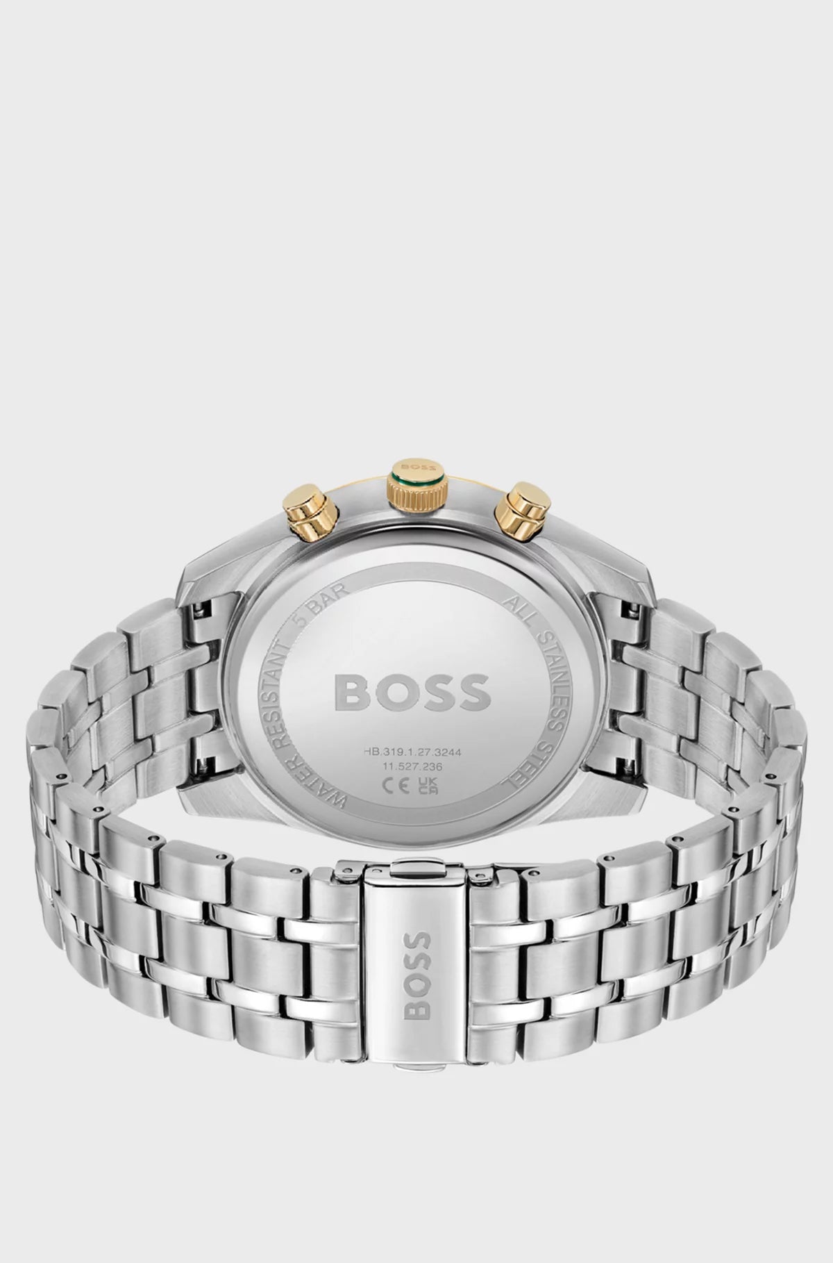 BOSS Skytraveller 1514195 Herren Armbanduhr Silber • Zweifarbiger Chronograph • Grünes Zifferblatt, Bild 3