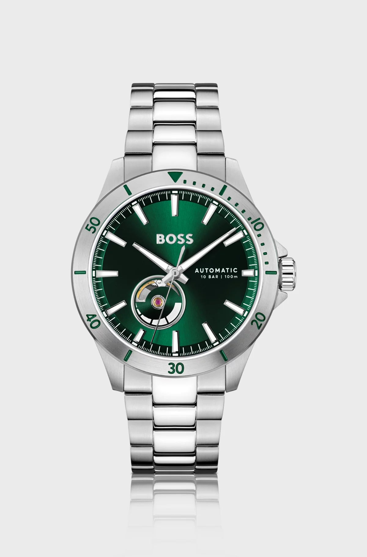BOSS Troper Automatic 1514200 Herren Armbanduhr Silber • Japanisches Automatikwerk • Wasserdicht bis 100 m