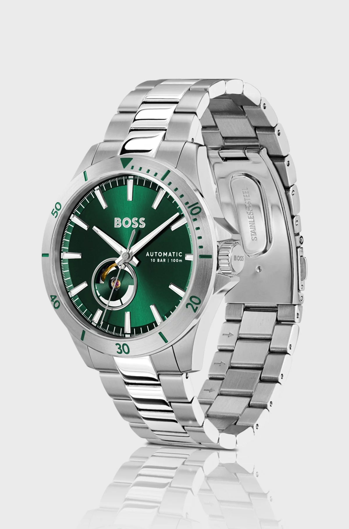BOSS Troper Automatic 1514200 Herren Armbanduhr Silber • Japanisches Automatikwerk • Wasserdicht bis 100 m, Bild 2
