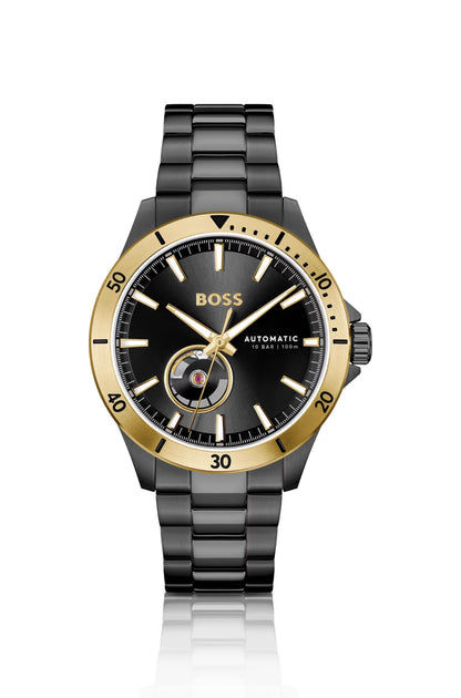 BOSS Troper 1514203 Herren Armbanduhr • Japanisches Automatikwerk • Vergoldete Akzente