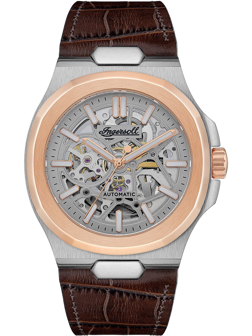 Ingersoll The Catalina I12503 Herrenuhr Silber • Skelett-Automatik • Roségold-Lünette, Bild 3