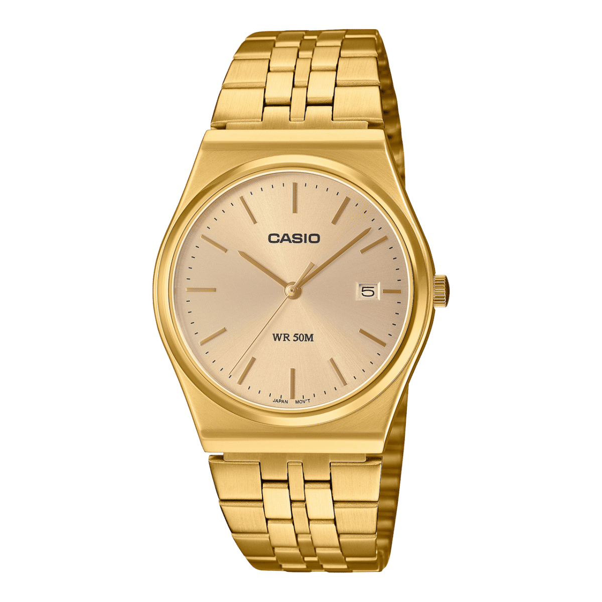 Casio Timeless MTP-B145G-9AVEF Herrenuhr • Goldenes Edelstahlgehäuse • Mineralglas