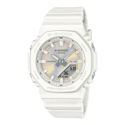 Casio GMA-P2100PC-7AER G-Shock Damenuhr Weiß • Biobasiertes Resin • Ana-Digi Zifferblatt