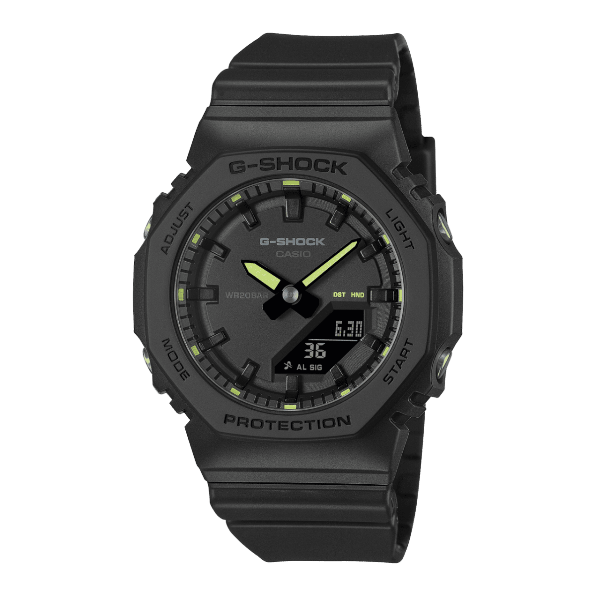 Casio G-Shock GMA-P2100SA-1A2ER Damen • Biobasiertes Harz • Neonfarbene Akzente