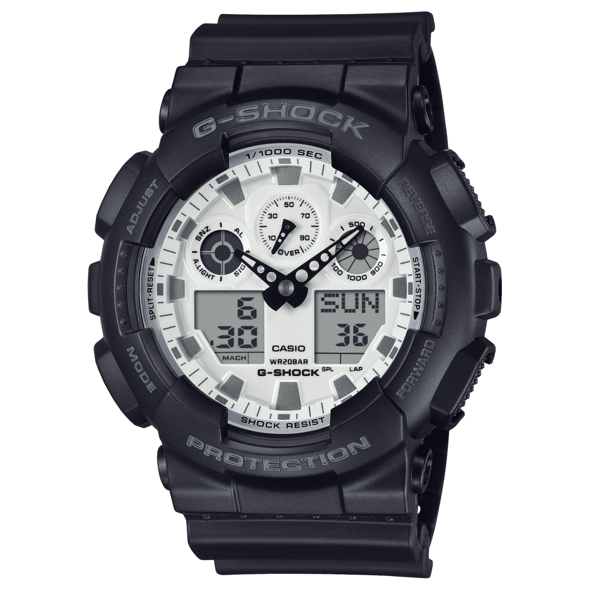 Casio G-Shock GA-100WD-1AER Herrenuhr • Stoßfest & 20 bar wasserdicht • Analog-Digital