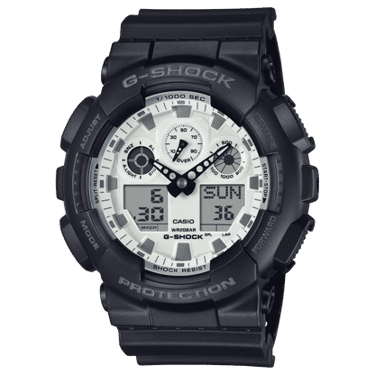 Casio G-Shock GA-100WD-1AER Herrenuhr • Stoßfest & 20 bar wasserdicht • Analog-Digital