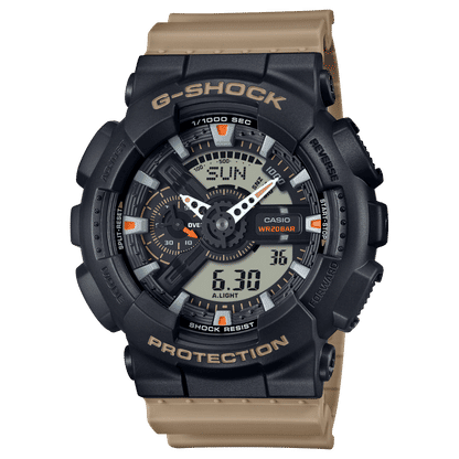 Casio GA-110TU-1A5ER G-Shock Classic Herrenuhr Schwarz/Beige • Stoßfest & 20 ATM • Analog-Digital