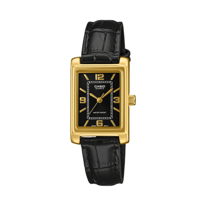 Casio Timeless LTP-1234PGL-1AEF Damen Armbanduhr Gold • Tonneau-Gehäuse • Mineralglas