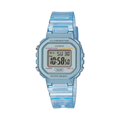 Casio LA-20WHS-2AEF Timeless Collection Damen Armbanduhr Hellblau • LED-Licht & Stoppuhr • Vollautokalender bis 2099