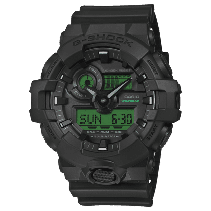 Casio G-Shock GA-700BEG-1AER Herrenuhr Schwarz-Elektrogrün • Analog-Digital • 20 bar wasserdicht
