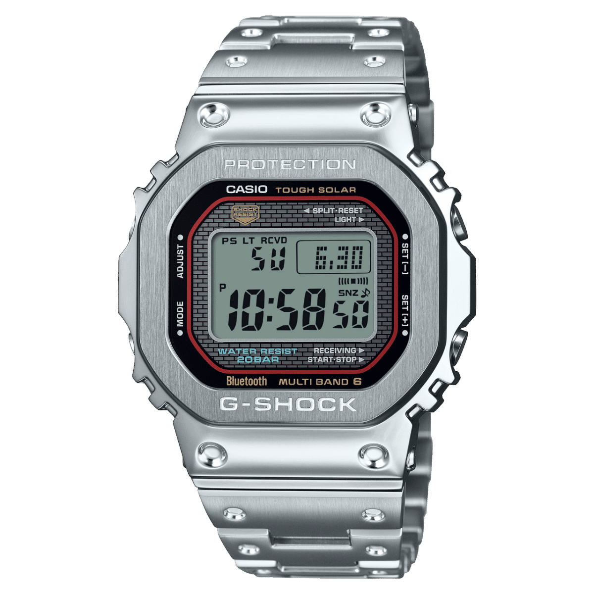 Casio G-Shock Pro GMW-B5000D-1CER Herrenuhr • Vollmetall-Edelstahl • Tough Solar & Multiband 6