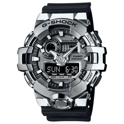 Casio GM-700-1AER G-Shock Classic Herrenuhr Schwarz • Analog-Digital • Edelstahl-Lünette