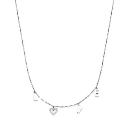 s.Oliver Collana con scritta Love e motivo a cuore - Modello: SOJ-0103-N-47