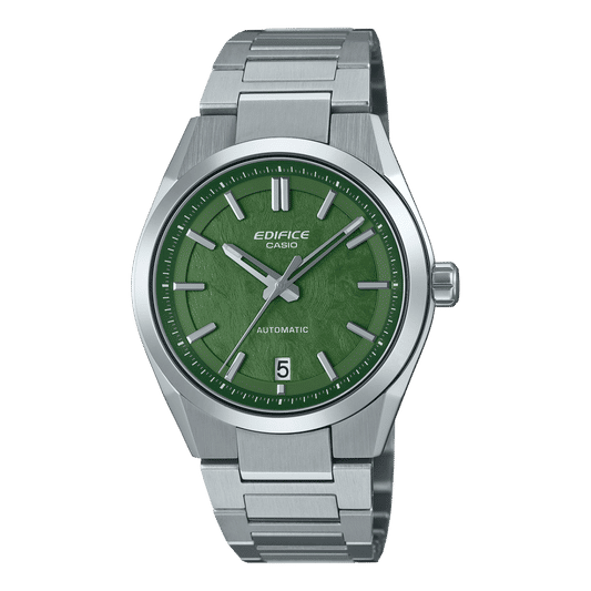 Casio Edifice Herrenarmbanduhr mit grünem Zifferblatt und Edelstahlband, Automatik