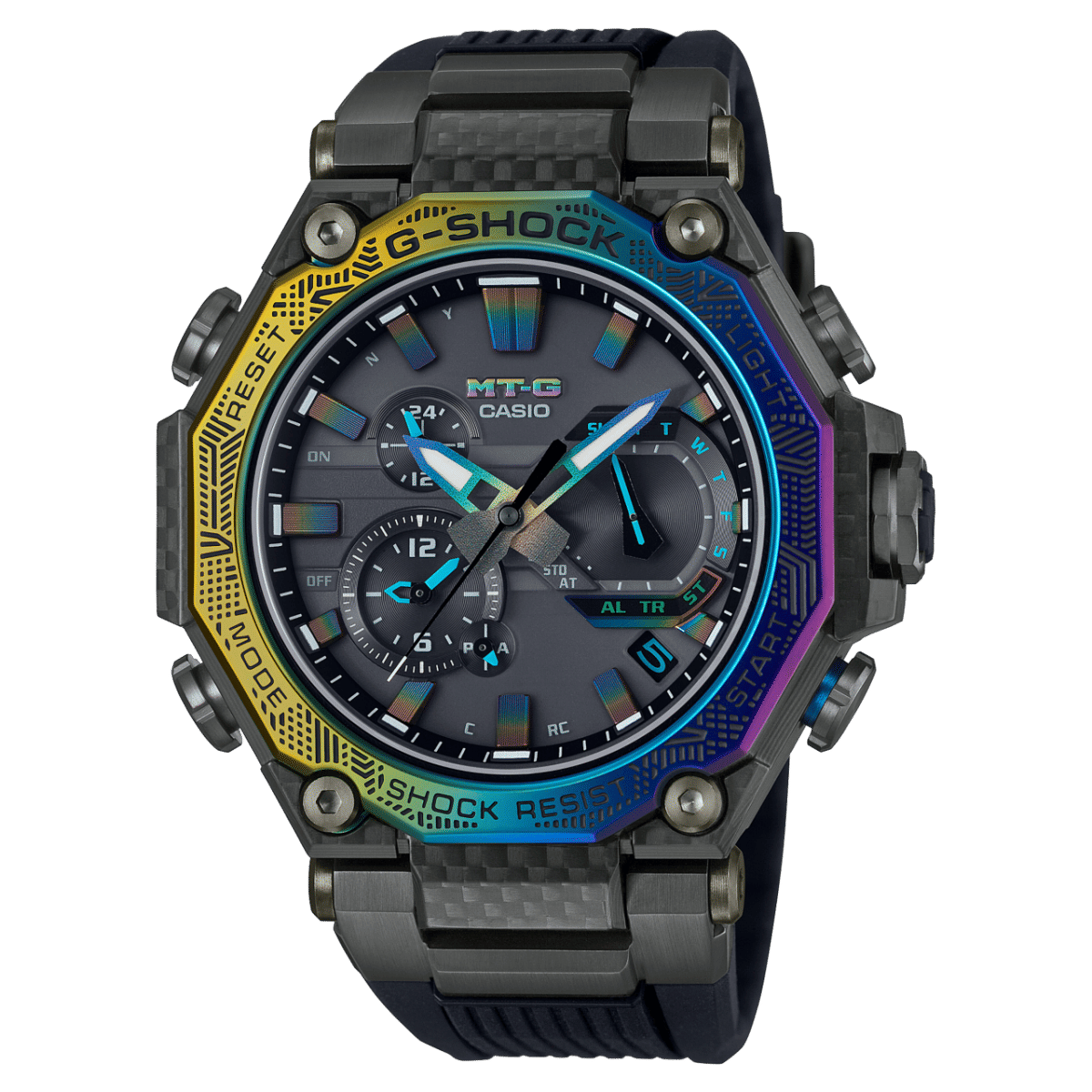 Casio G-Shock MTG-B2000YR-1AER Herrenuhr • Regenbogen Ionenplattierung • Tough Solar mit Multiband 6