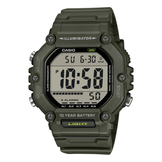 Casio AE-1600HX-3AVEF Armbanduhr Khaki mit digitaler Anzeige und LIGHT-Taste