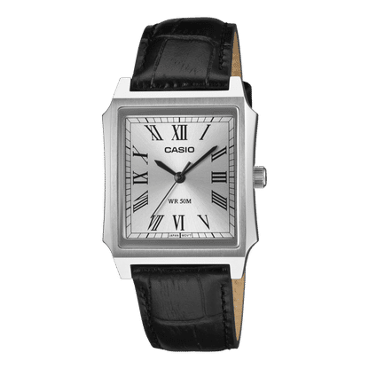 Casio MTP-B190L-7BVER Herren-Armbanduhr Schwarz • Mineralglas • Echtlederband