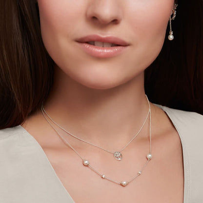 Collana con perle e pietre bianche - Argento Sterling 925 - Thomas Sabo Modello: KE2120-167-14