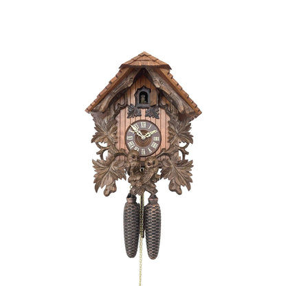 Rombach & Haas TRADITION 3460-N Orologio da Parete Legno (scuro) • Movimento Meccanico 8 Giorni • Orologio Gufo Intagliato a Mano
