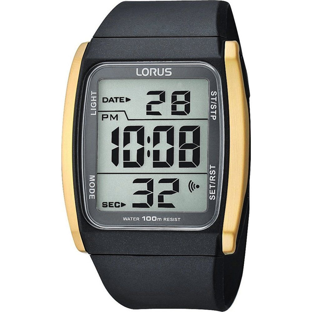 Lorus Digital R2302HX9 Herren Armbanduhr Schwarz • Digitalchronograph • 10 ATM