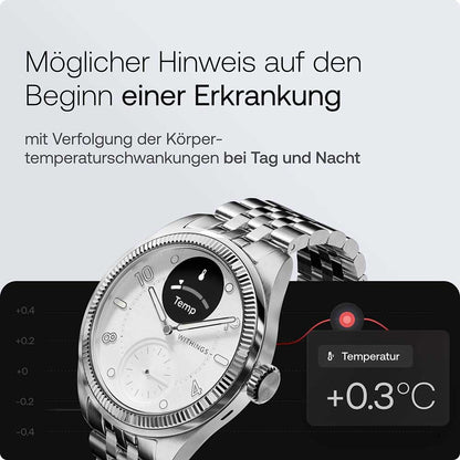 Withings ScanWatch Nova HWA10-MODEL 10-ALL Damen Smartwatch Silber • Hybrid-Smartwatch mit analogem Zifferblatt • 5 ATM