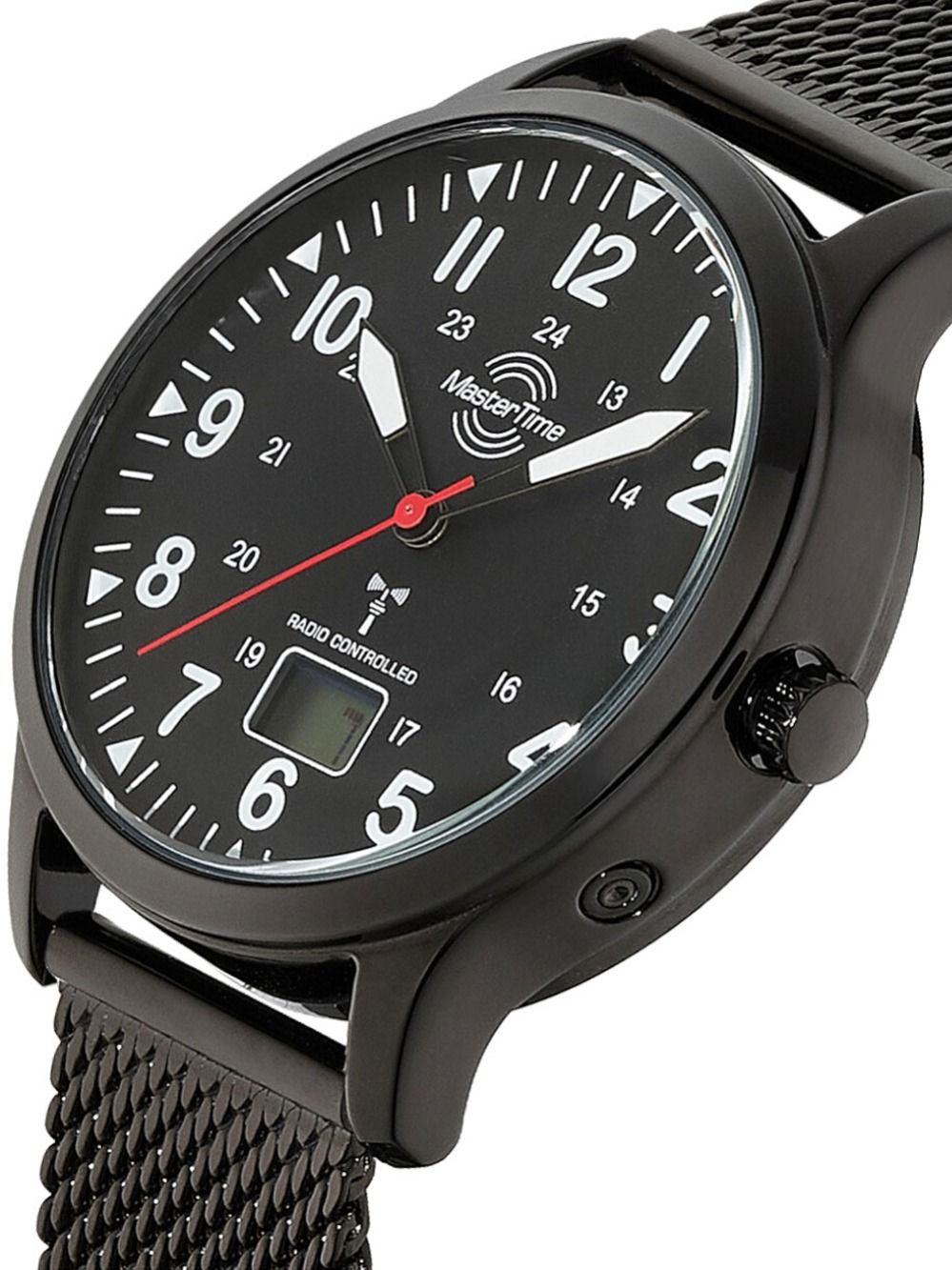 Master Time Super Power Aviation MTGA-10960-22M Herrenuhr Schwarz • Funk DCF77 • Analog-Digital, Bild 2