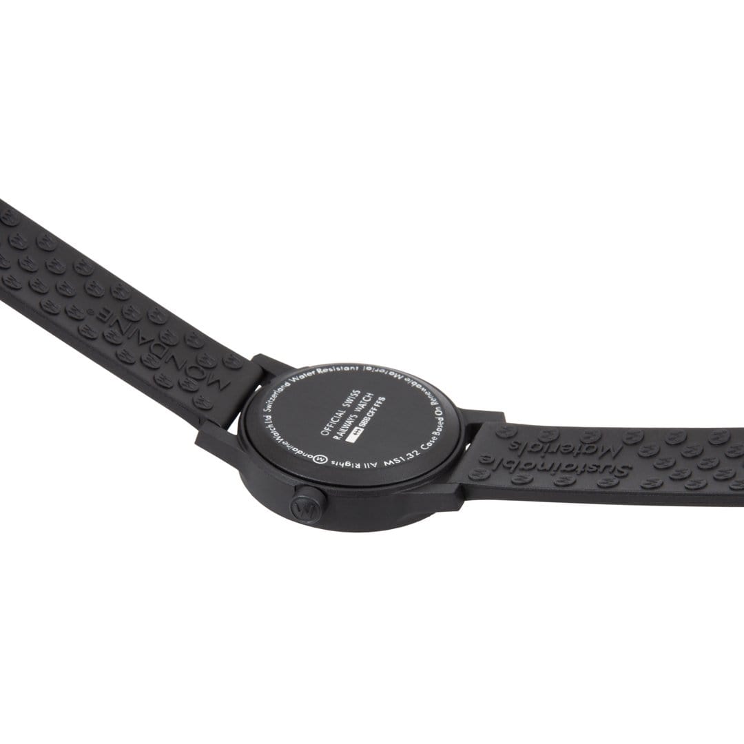 Mondaine essence MS1.32120.RB Damen Armbanduhr Schwarz • Veganes Kautschukarmband • Swiss Made Quarzwerk, Bild 6