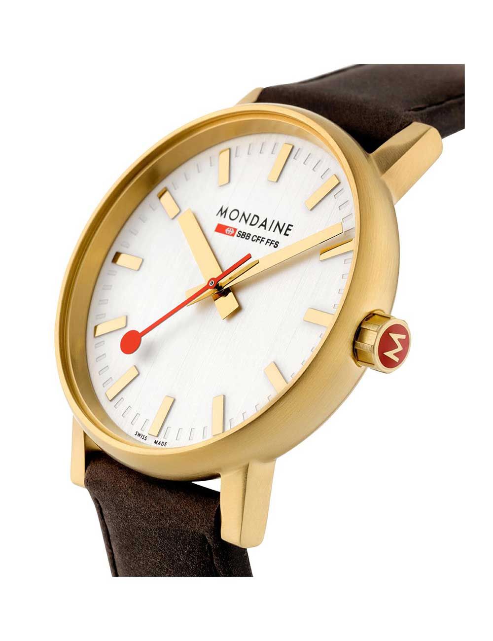 Mondaine evo2 MSE.30112.LG Damenuhr Gold • Saphirglas • Schweizer Quarzwerk, Bild 3