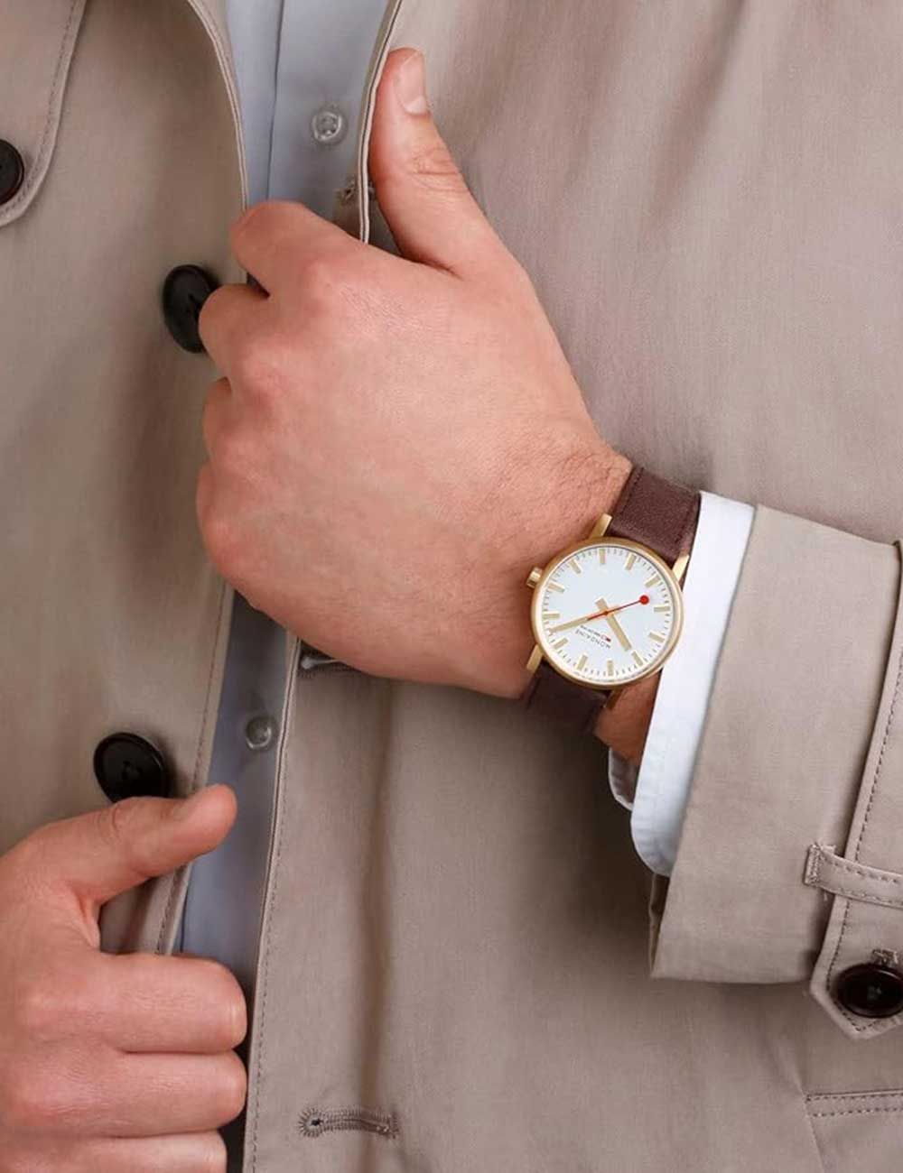 Mondaine evo2 MSE.40112.LG Herrenuhr Goldfarben • Quarzwerk • SBB-Design, Bild 3