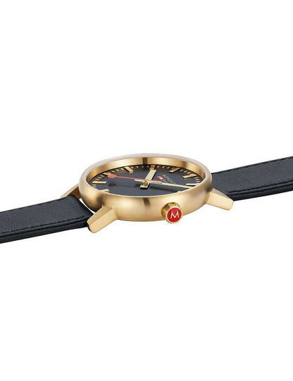 Mondaine evo2 MSE.40122.LB Herrenuhr Schwarz • Quarzwerk • Lederarmband, Bild 5
