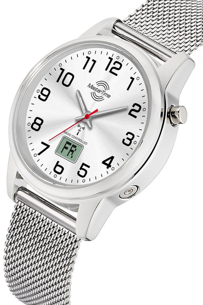 Master Time Lady Line MTLA-101001-42M Damenuhr Silber • Funk-Automatikzeit • Milanaise-Edelstahlband, Bild 2