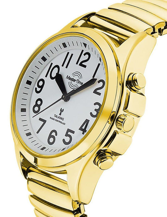Master Time MTLA-10943-12Z Damenuhr Goldfarben • Sprechende Funkuhr • DCF77-Funksignal, Bild 2