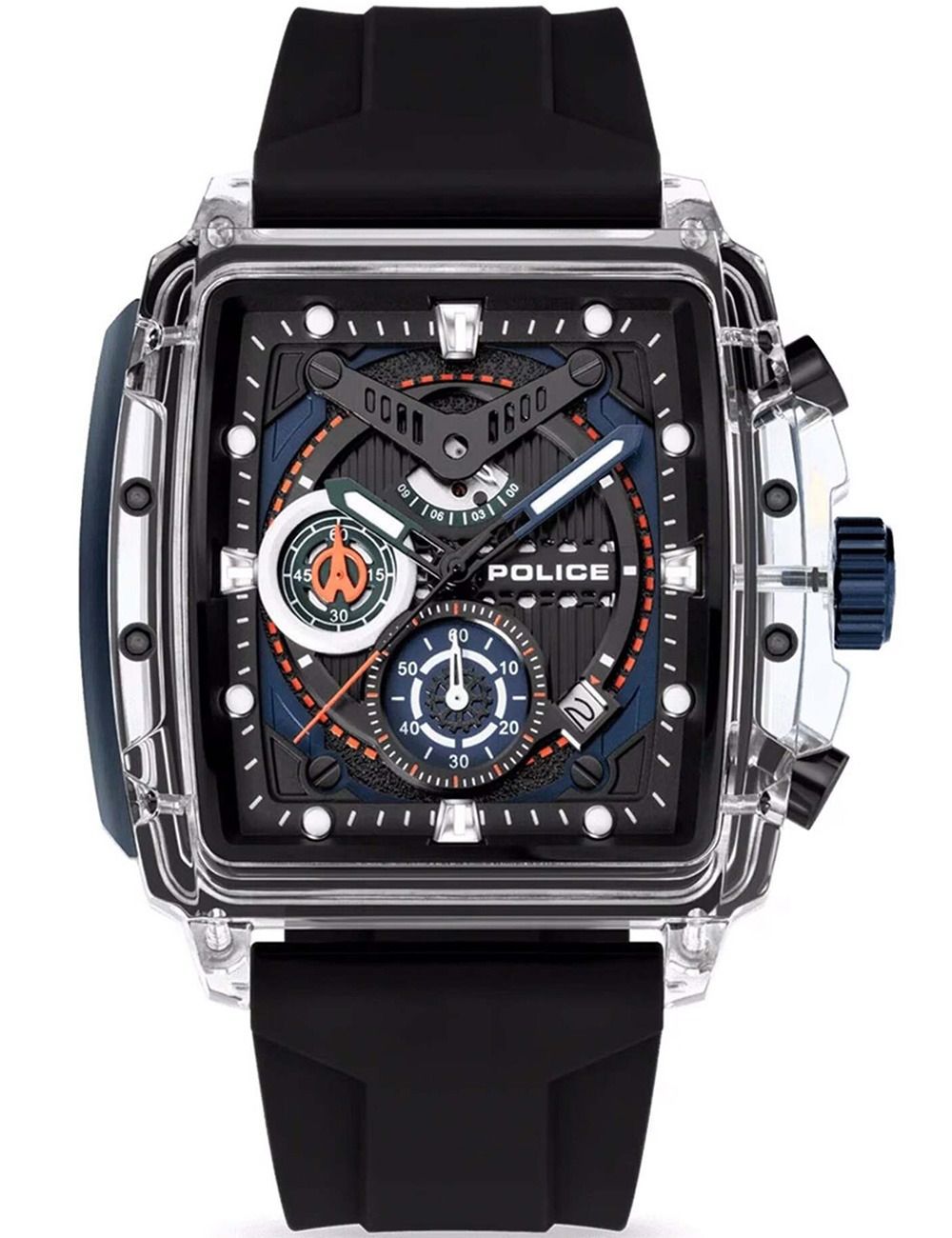 Police Clout PEWGO0052401 Herrenuhr Schwarz • Quarz-Chronograph • Mineralglas