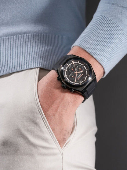 Police Steward PEWGO0093701 Herrenuhr Schwarz • Quarz-Chronograph • Mineralglas, Bild 5