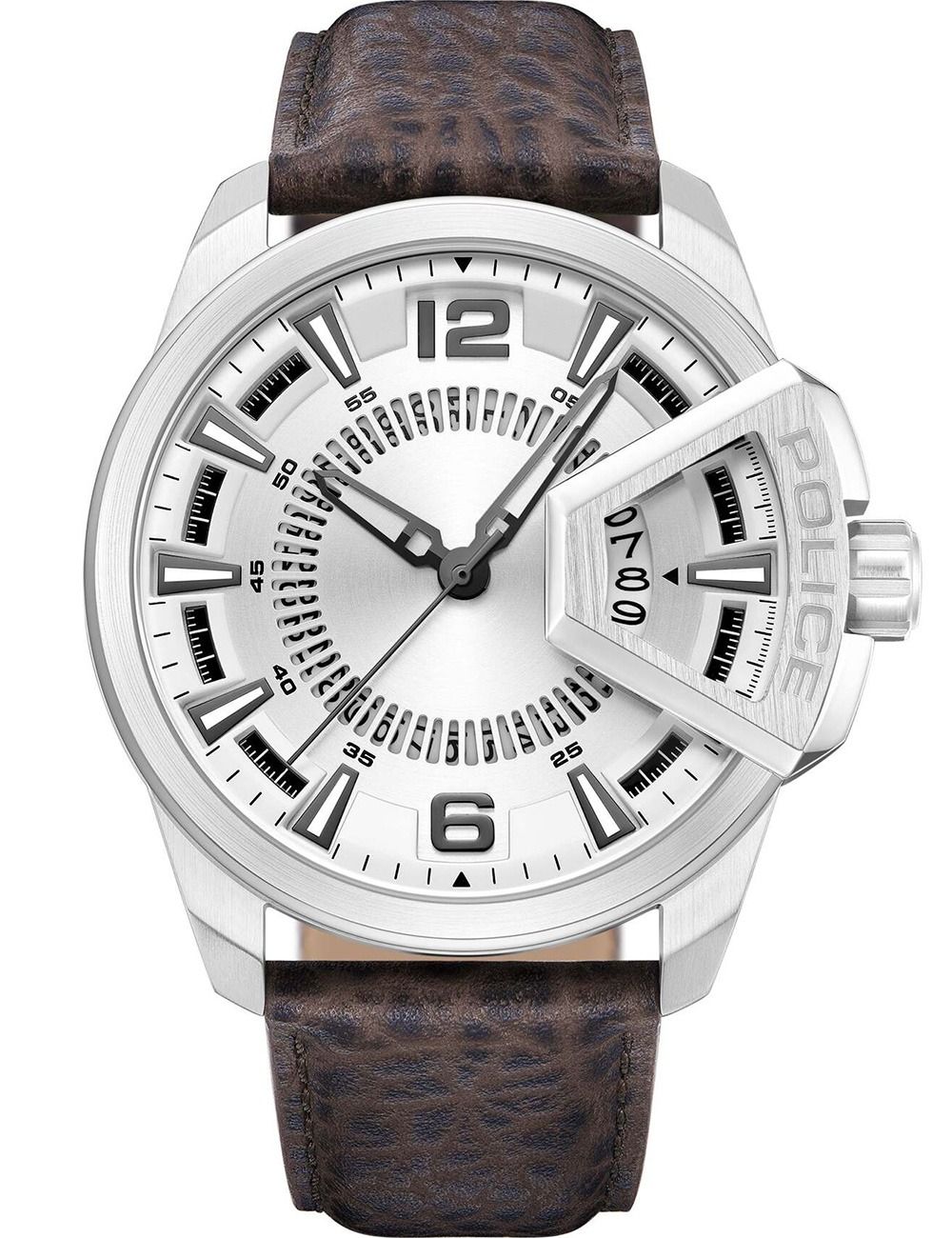 Police Underlined PEWJB0005601 Herrenuhr Silber • Mineralglas • Quarzwerk mit Datum