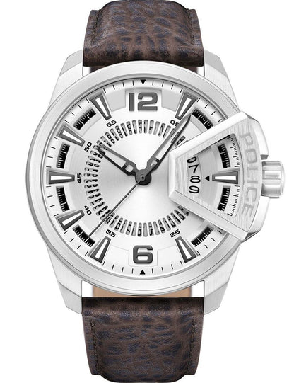 Police Underlined PEWJB0005601 Herrenuhr Silber • Mineralglas • Quarzwerk mit Datum