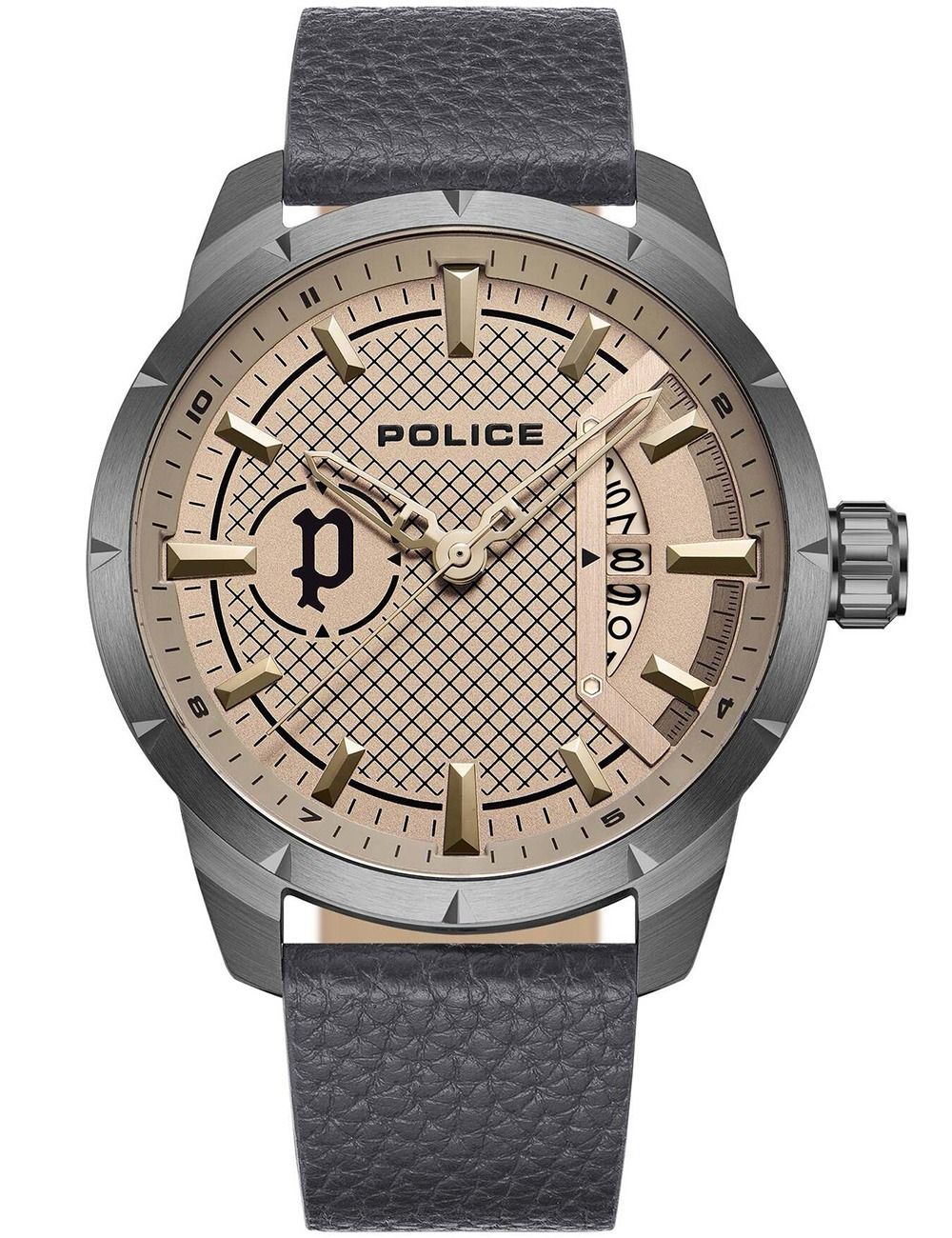 Police PEWJB2226903 Herrenuhr Neist 45mm Grau • Mineralglas • Quarzwerk mit Datumsanzeige