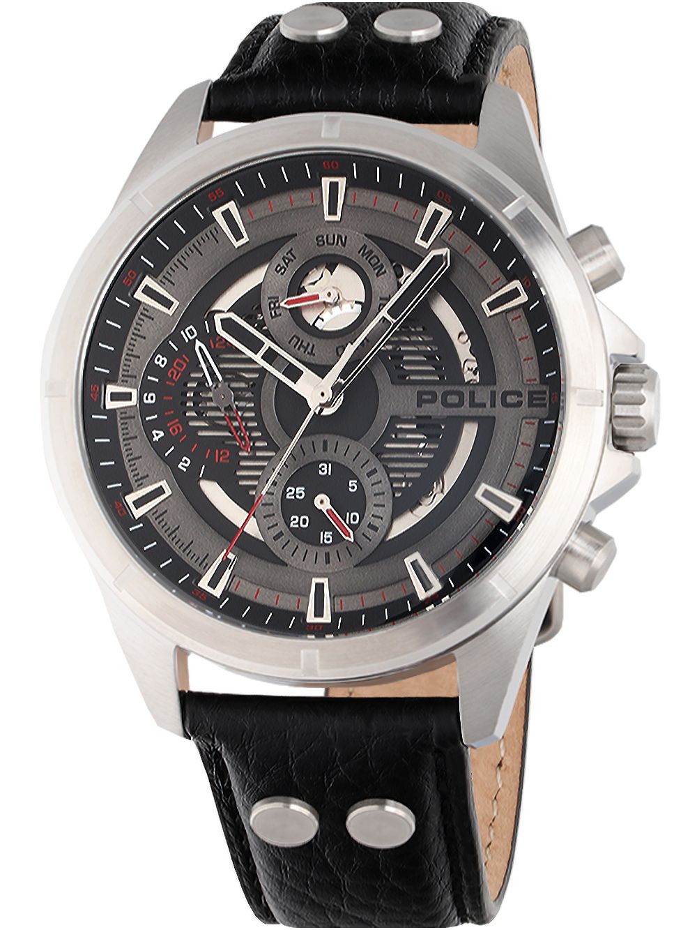 Police Malawi PEWJF0004601 Herrenuhr Silber • Quarz-Chronograph • Mineralglas, Bild 2