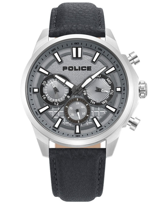 Police Rangy PEWJF0021001 Herrenuhr Grau • Mineralglas • Multifunktion mit Datum & Wochentag
