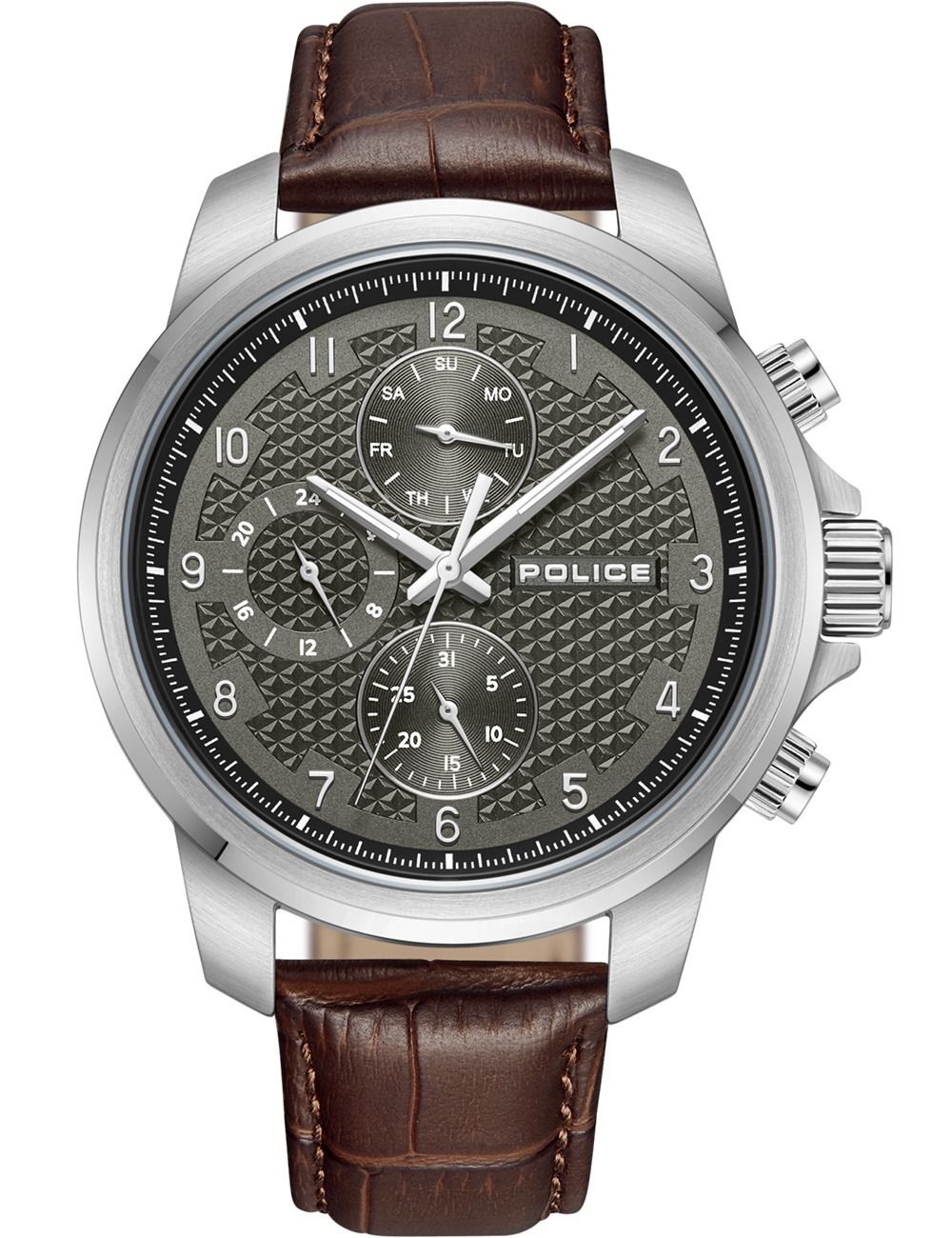 Police Mensor PEWJF0021501 Herrenuhr Silber • Quarz-Multifunktion • Mineralglas