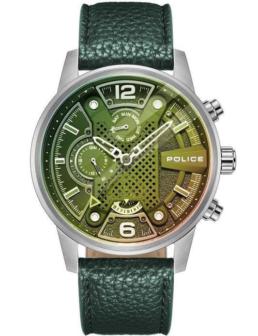 Police Lanshu PEWJF2203307 Herrenuhr Grün • Quarz-Chronograph • Mineralglas