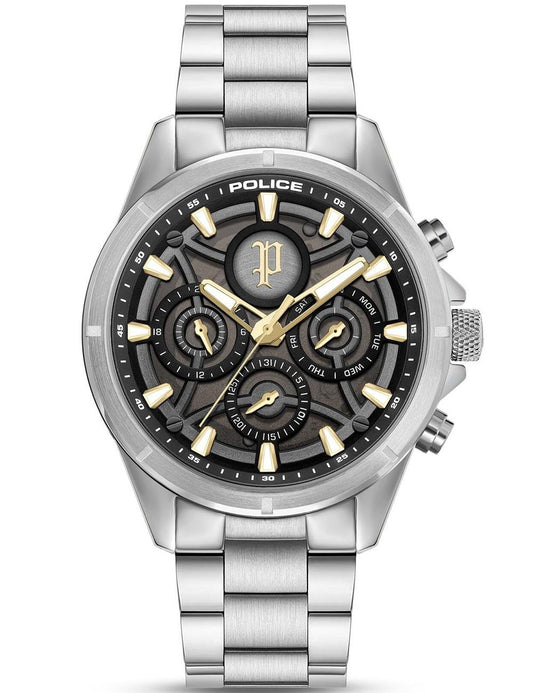 Police Defender PEWJK2227814 Herrenuhr Schwarz • 45 mm Gehäuse • 5 ATM Wasserdicht
